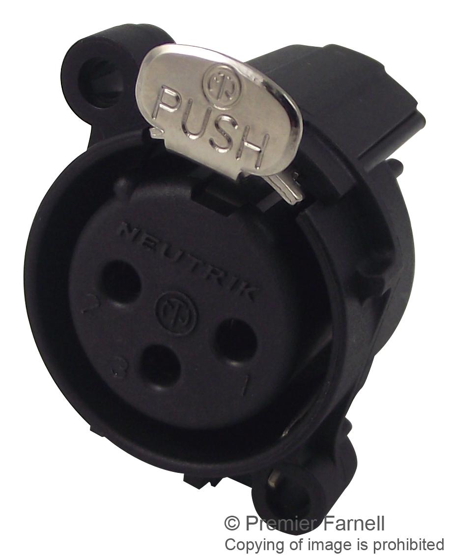 NC3FAV1 SOCKET, XLR, PANEL, VERTICAL/PCB NEUTRIK