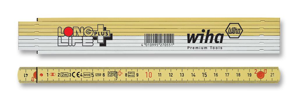 41020011 RULER, FOLDING, PLASTIC, 2M WIHA