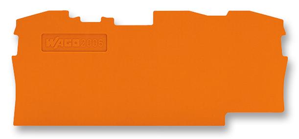 2006-1392 END PLATE, FOR 3 COND TB, ORANGE WAGO
