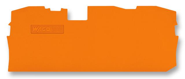 2010-1392 END PLATE, FOR 3 COND TB, ORANGE WAGO