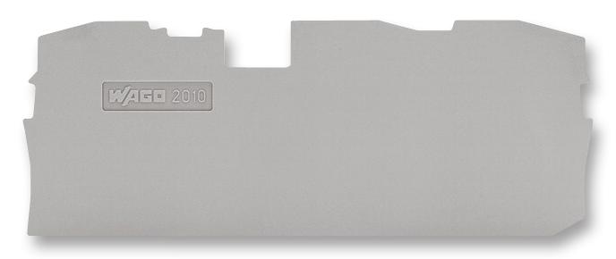 2010-1391 END PLATE, FOR 3 COND TB, GREY WAGO