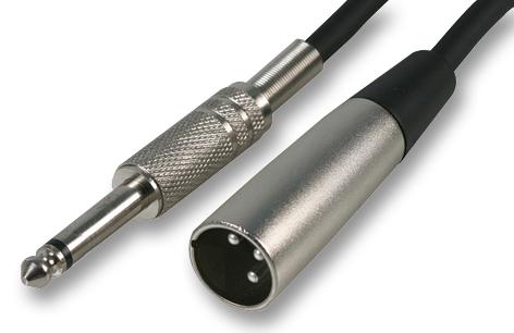 PSG01339 CABLE ASSY, 3P, MONO PLUG-XLR PLUG, 1M PRO SIGNAL