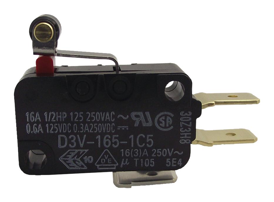 D3V-165-1C5 MICROSWITCH, V3, ROLLER LEVER OMRON