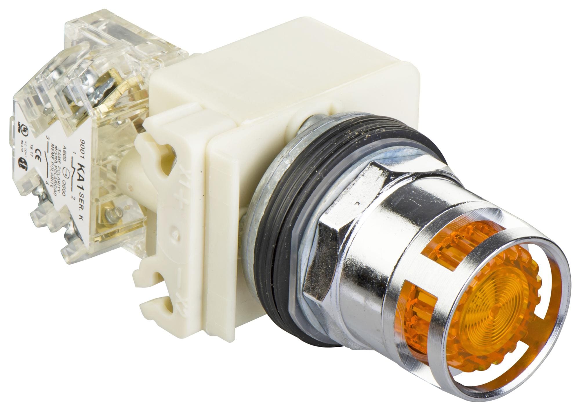 SCHNEIDER ELECTRIC illuminated 9001K3L38LYAH13 PB SW, ILLUM, SPDT, AMBER, 10A, 600VAC SCHNEIDER ELECTRIC 3108748 9001K3L38LYAH13