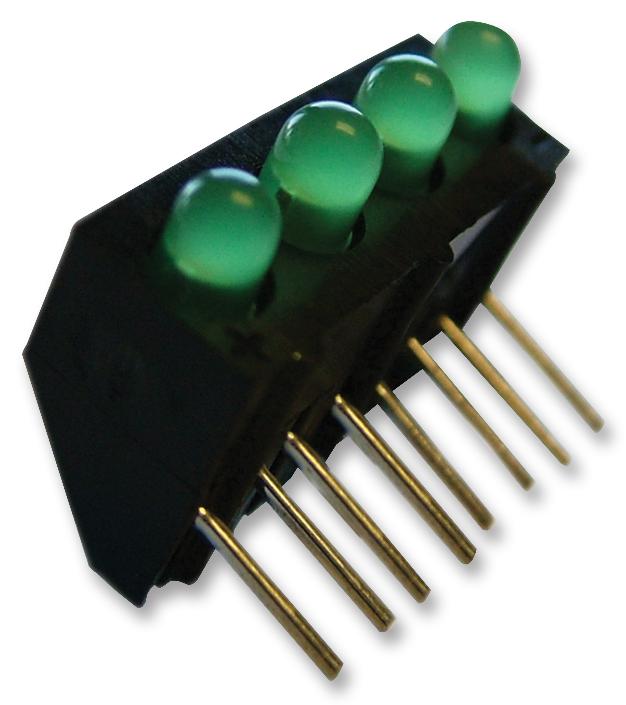107-314-04 LED, PCB, 3MM, QUAD, GREEN MARL