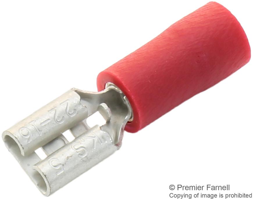 FDD1-187(8) CRIMP TERMINAL, FEMALE, RED, PK100 MULTICOMP PRO