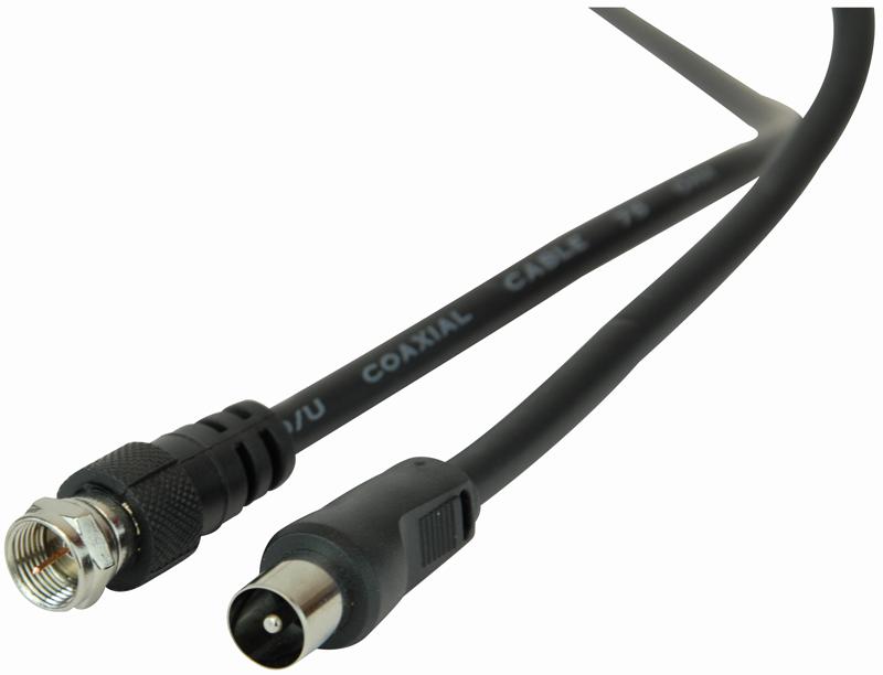 JR9017/1.0M BLACK-ROHS LEAD, F PLUG-COAX TV PLUG 1.0M BLACK PRO SIGNAL