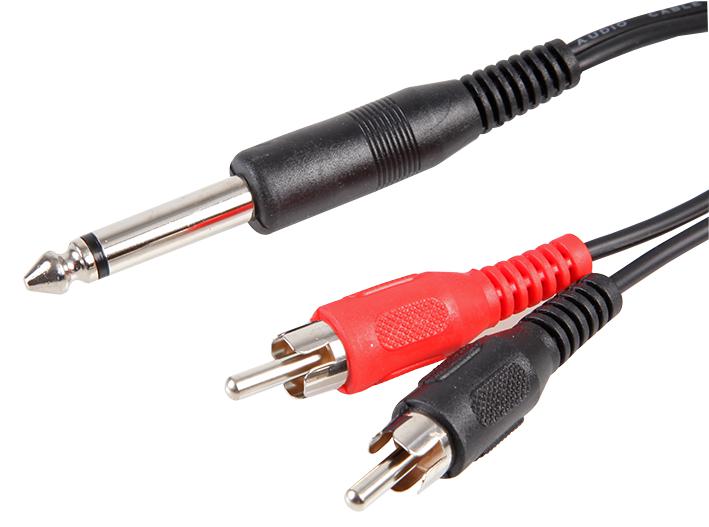 PSG03435 6.35 PLUG TO 2X PHONO PLUGS, PRO SIGNAL
