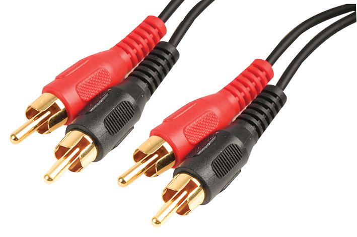 PSG00234 2X PHONO TO 2X PHONO PLUGS-2M/GOLD PRO SIGNAL