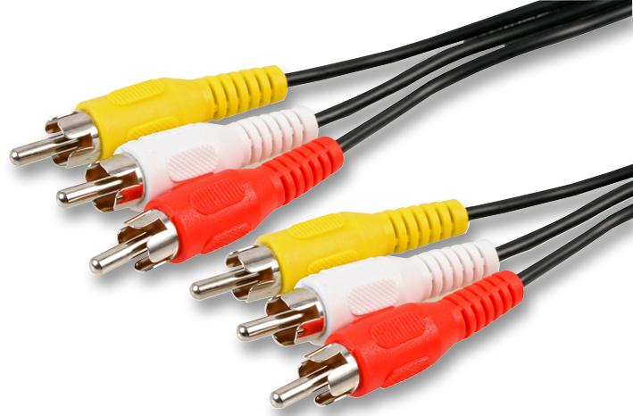 PSG00264 3X PHONO TO 3X PHONO PLUGS - 0.5M PRO SIGNAL