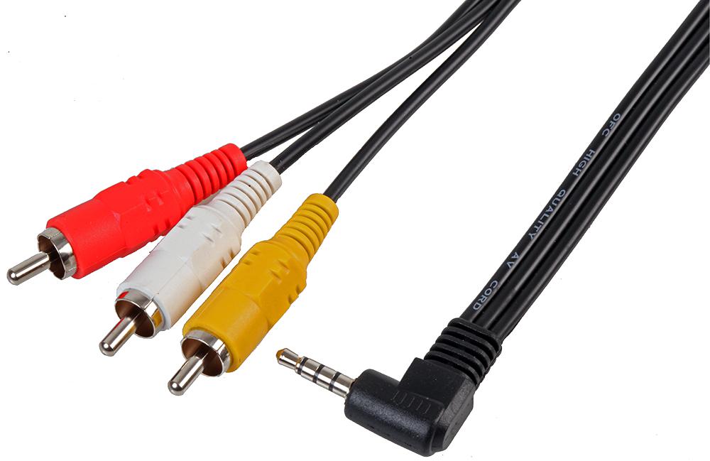PSG00676 4-POLE JACK PLUG TO 3X PHONO PLUGS PRO SIGNAL