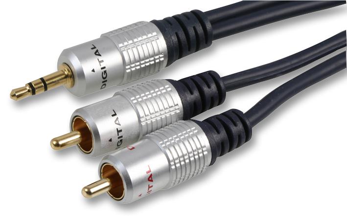 PSG00808 3.5MM JACK TO 2X PHONO PLUGS - 3M PRO SIGNAL
