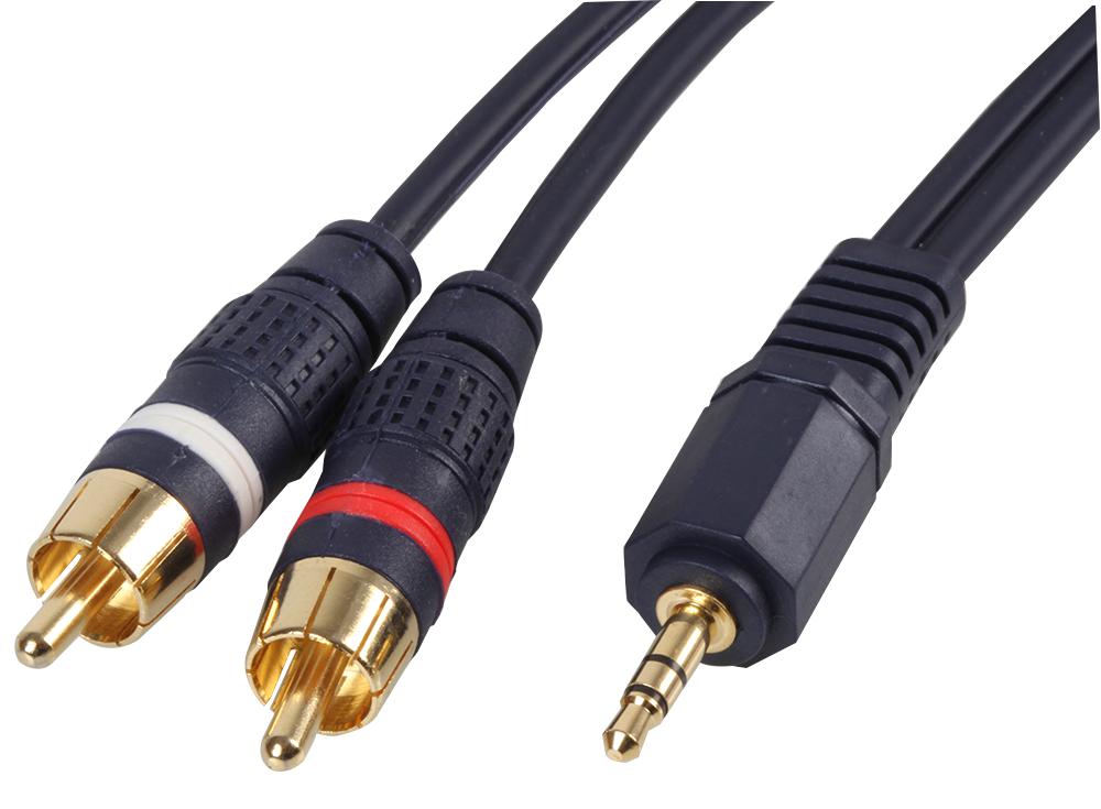 PSG00826 3.5MM ST PLUG - 2X PHONO PLUGS -GOLD PRO SIGNAL