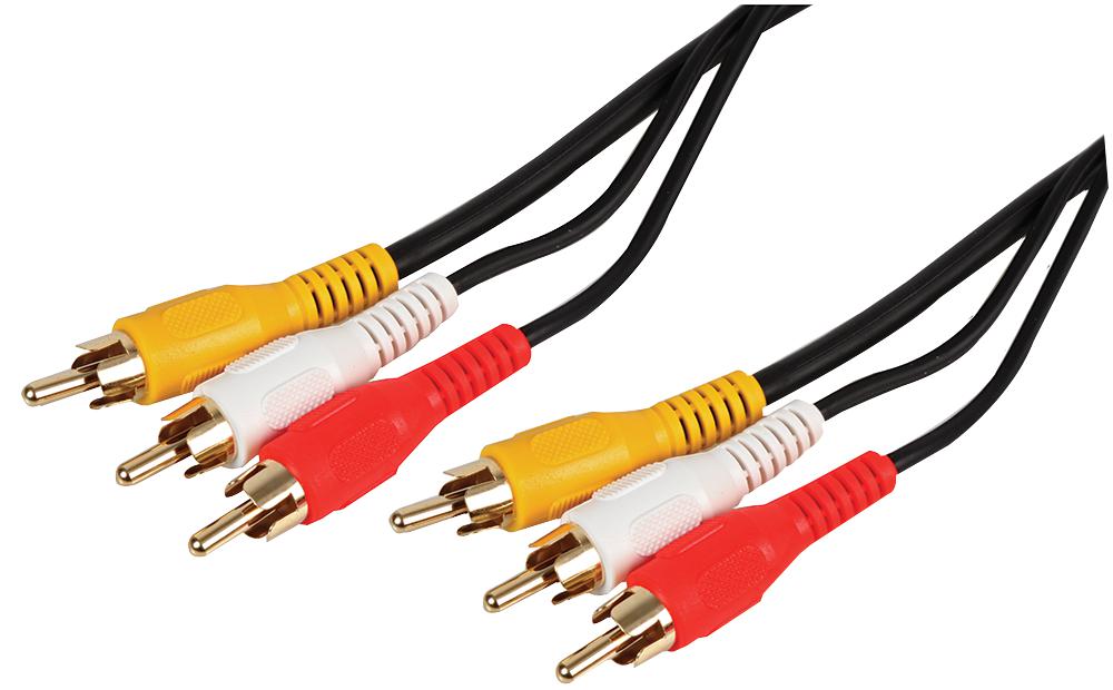 PSG00921 LEAD, 3X PHONO-3XPHONO PLUGS 2M/GOLD PRO SIGNAL
