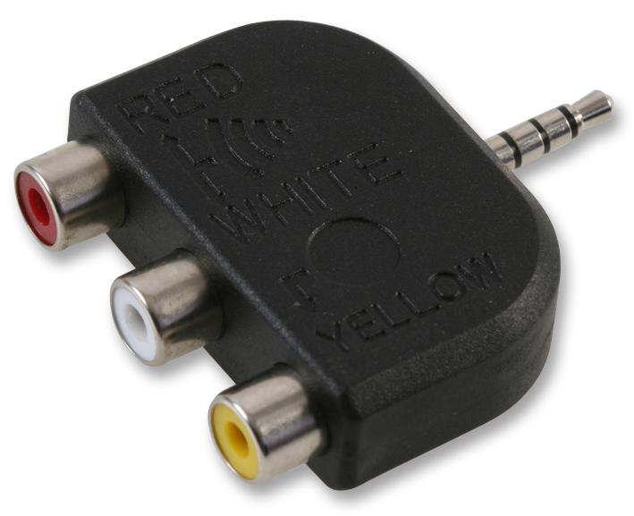 PS000173 ADAPTER, 3.5MM 4P PLUG-RCA/PHONO RCPT MULTICOMP PRO