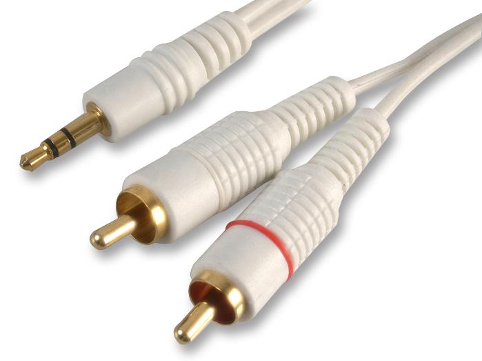 PSG02892 LEAD, 3.5 P TO 2X PHONO, WHITE, 5M PRO SIGNAL