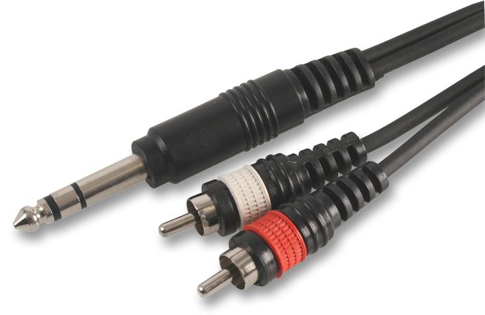PLS00123 6.35MM JACK TO 2X PHONO PLGS, 5M PULSE