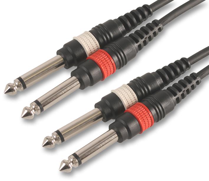 PLS00128 6.35MM 2X JACK TO 2X JACK PLGS, 0.3M PULSE