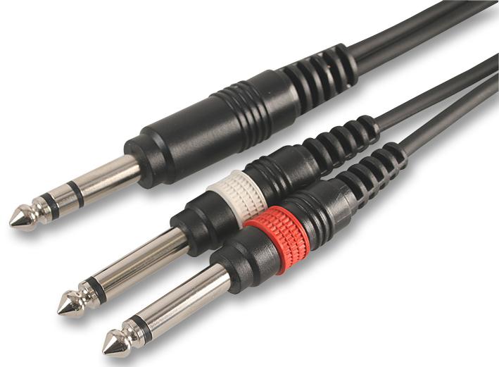 PLS00132 6.35MM 3P JACK TO 2X JACK PLGS, 0.3M PULSE