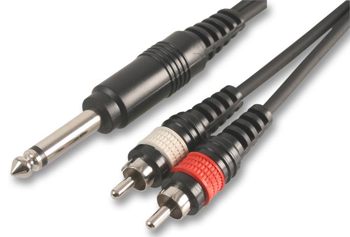 PLS00136 2X PHONO TO 6.35MM JACK PLGS, 0.3M PULSE