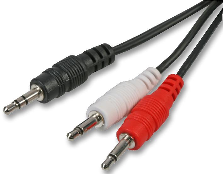 PSG03430 3.5MM ST PLUG TO 2X 3.5 PLUGS, 1M PRO SIGNAL