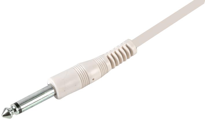 PLS00402 6.35MM JACK GUITAR LEAD, 6M, WHITE PULSE