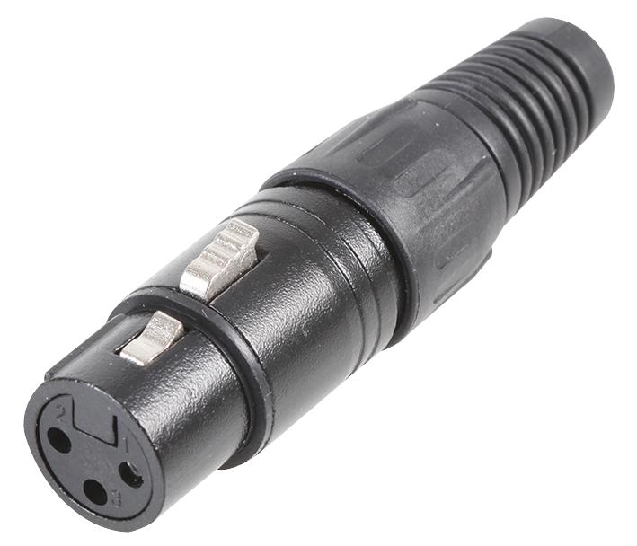 PLS00535 XLR SOCKET, 3PIN, BLACK PULSE