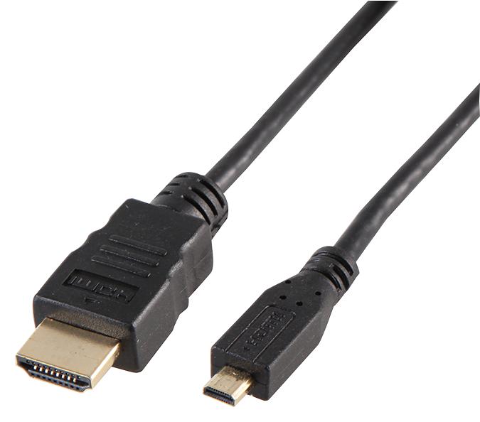 PSG03806 LEAD, HDMI A PLUG TO MICRO D PLUG, 1M PRO SIGNAL