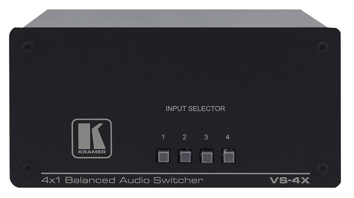 VS-4X BALANCED STEREO AUDIO SWITCH, 4X1 KRAMER