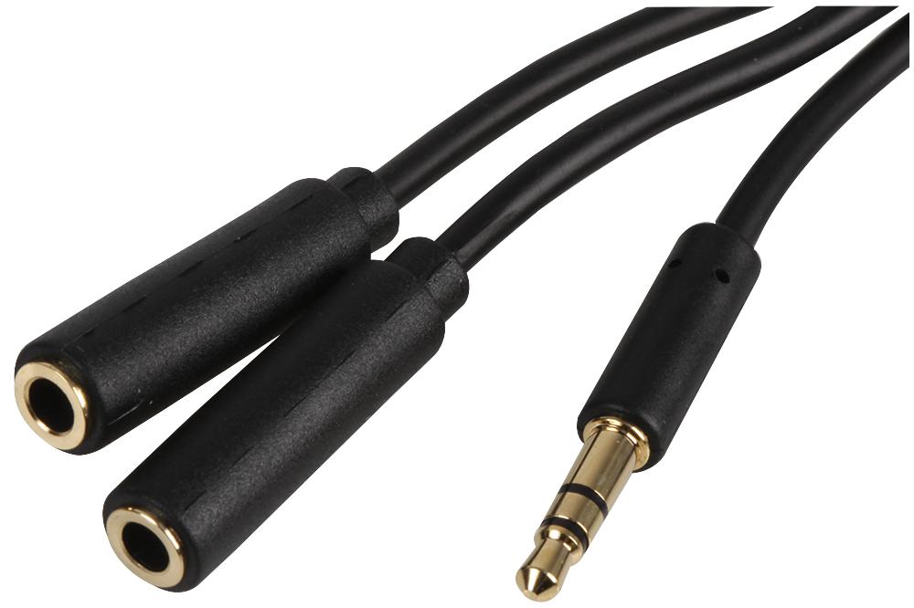 PSG3108-10M 3.5MM STEREO JACK TO 2X SKT 10M BLK PRO SIGNAL