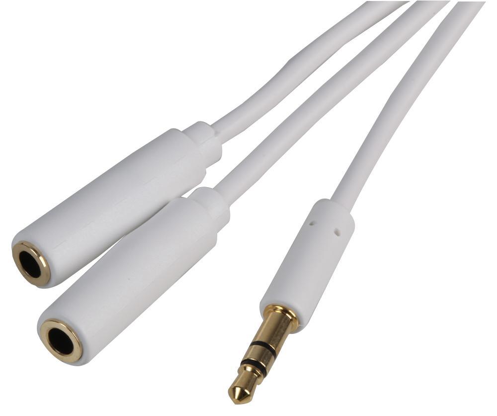 PSG3111-1.5M 3.5MM STEREO JACK TO 2X SKT 1.5M WH PRO SIGNAL