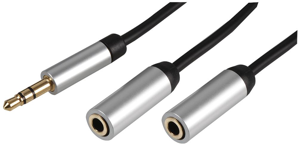 PSG3218-5M 3.5MM STEREO JACK TO 2X SKT 5M ALU PRO SIGNAL
