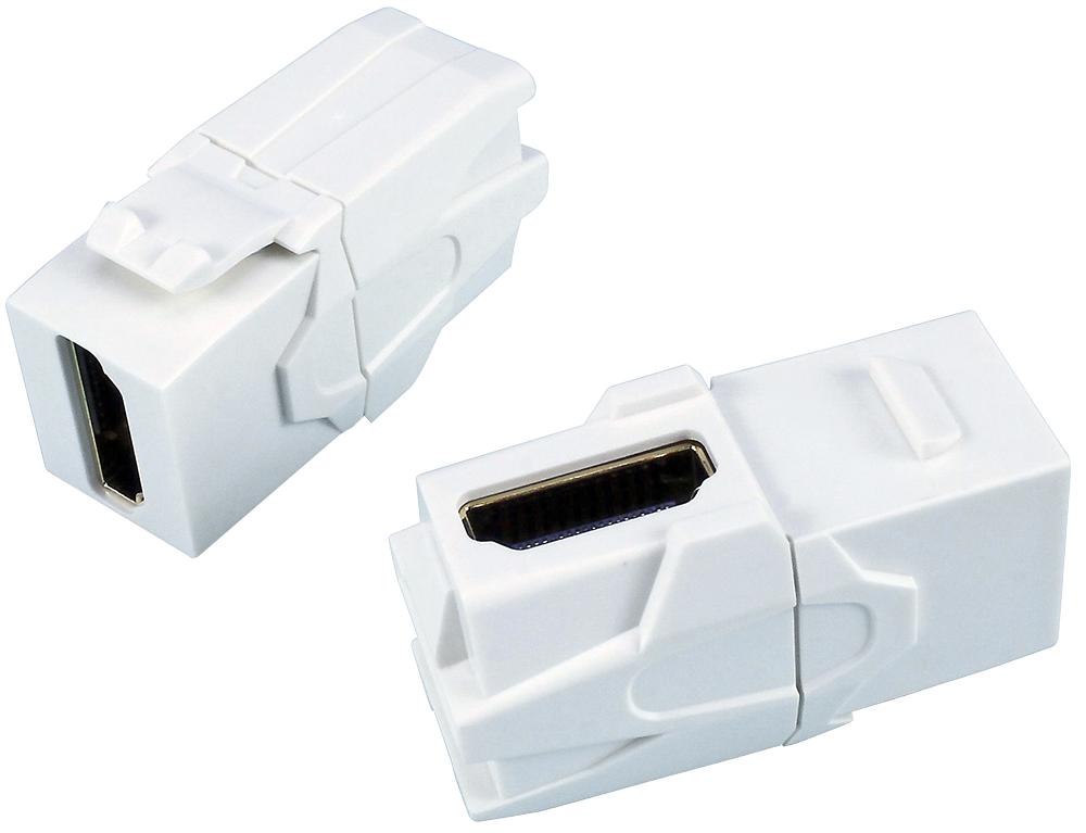 KCHD90WH 90DEG KEYSTONE COUPLER, HDMI RCPT, WHT TUK