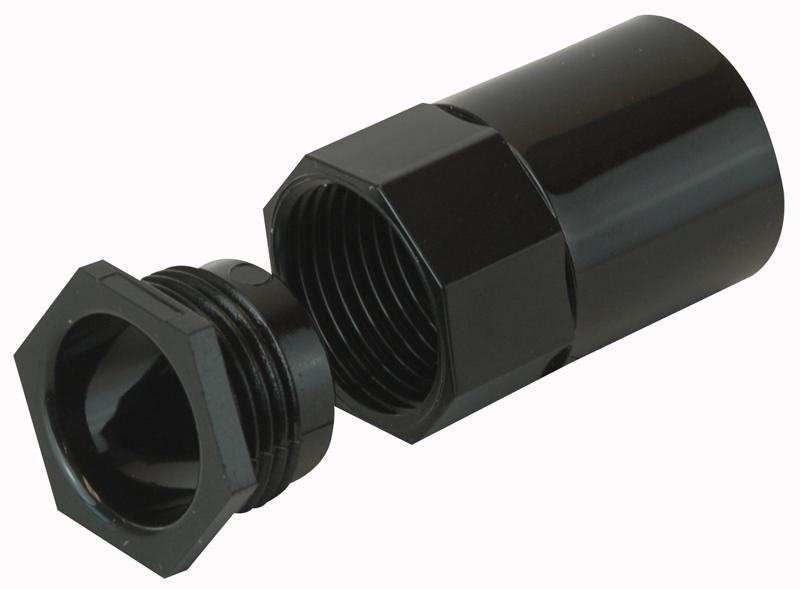 A20MB BLACK RND CONDUIT FEMALE ADAPTOR BLK 20MM PRO POWER