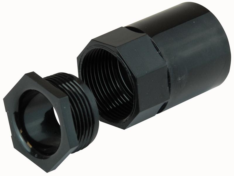 A25MB BLACK RND CONDUIT FEMALE ADAPTOR BLK 25MM PRO POWER