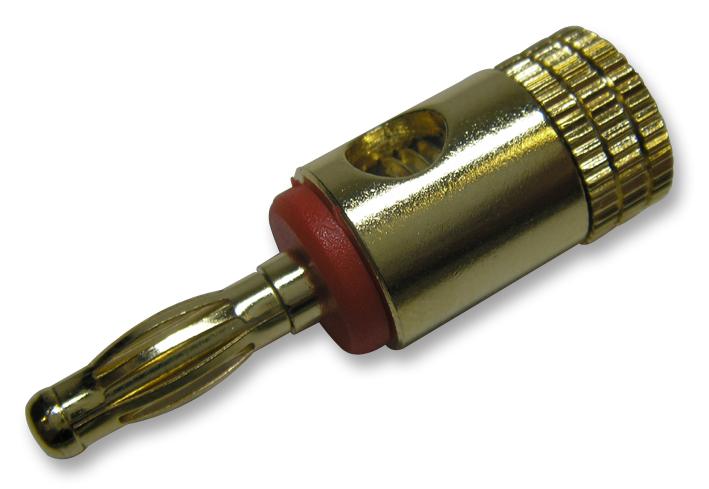 PSG02038 4MM PLUG, GOLD/RED, SHORT BODY PRO SIGNAL
