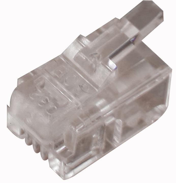 RJ224P4CR RJ10 CONNECTOR, PLUG, 4P4C, 1PORT, CAT5 COB