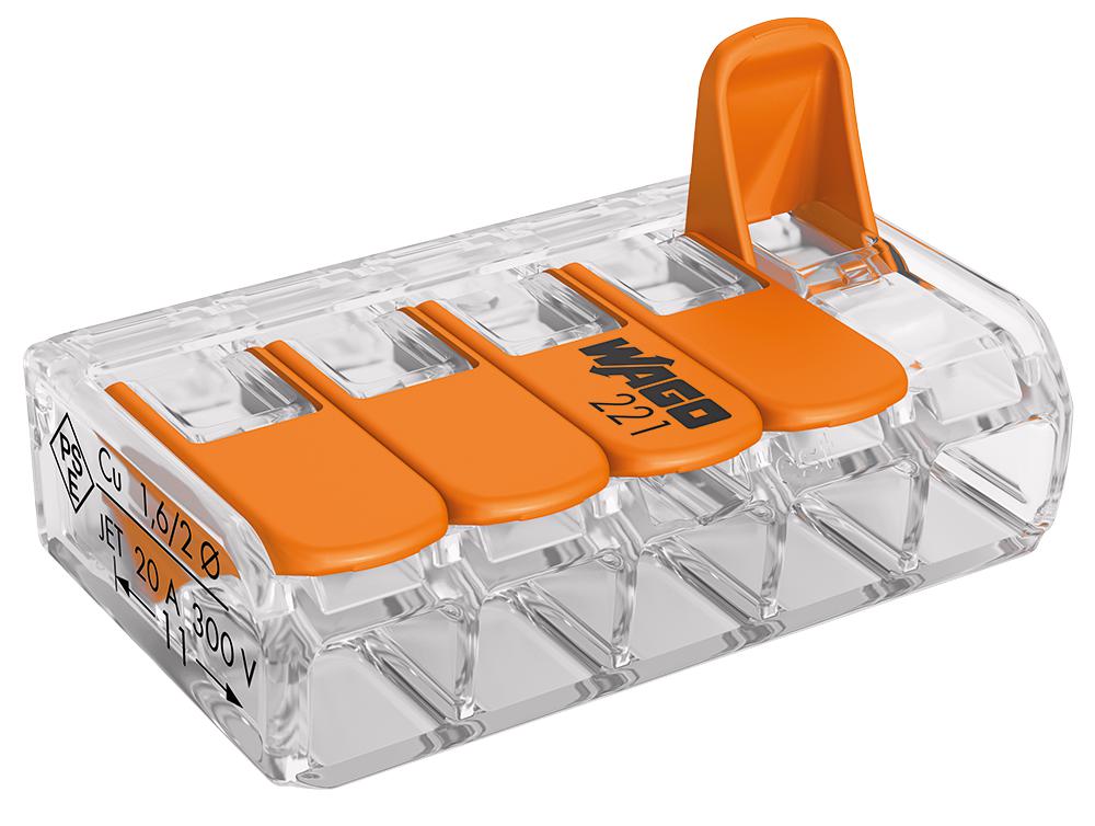 221-415 TERMINAL BLOCK, PLUGGABLE, 5POS, 12AWG WAGO