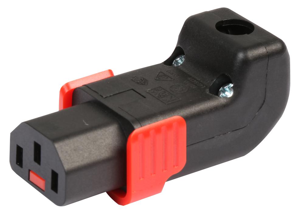 PA130100DBK IEC LOCK+ C13 REWIRABLE CONNECTOR, U/D IEC LOCK
