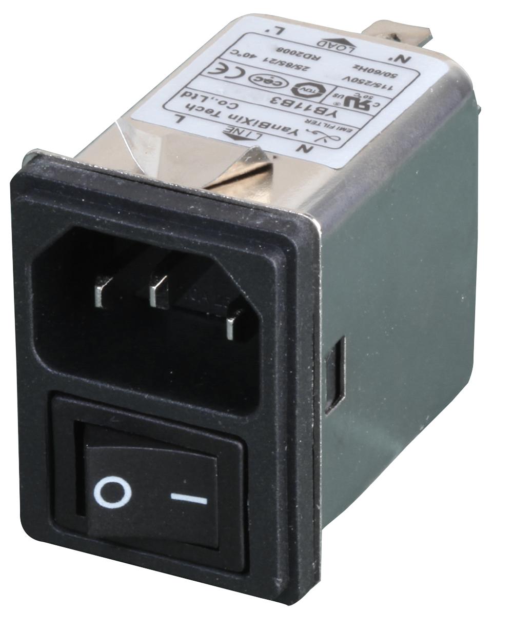 PELB1078 IEC INLET FILTER, 1-PH, 1A, 250V, QC PRO ELEC