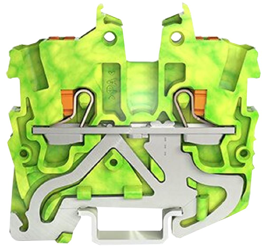 2250-1207 GND TERM BLOCK, DIN RAIL, 2POS, 16AWG WAGO