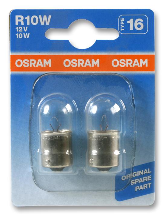 A245BL LAMP, R10W 245 12V 10W BA15S 2PK OSRAM