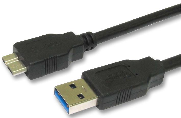 CAC250046 LEAD,USB3.0 A MALE-MICRO B MALE 1M BLACK PRO SIGNAL