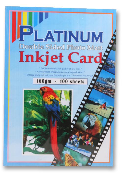 PLATINUM M160100 PAPER,PHOTO,A4,MATT,D/SIDE,160G,X100 PLATINUM