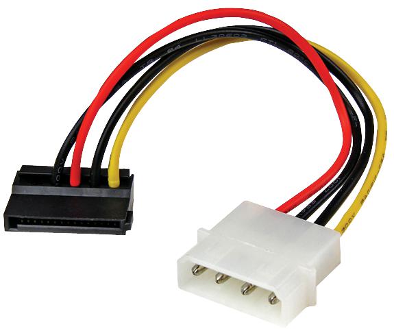 SATAPOWADPL LEAD, MOLEX TO LEFT ANGLED SATA 0.15M STARTECH