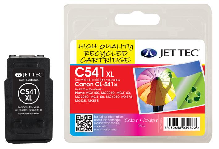 C541XL INK CART, REMAN,CANON CL-541XL COLOUR XL JET TEC