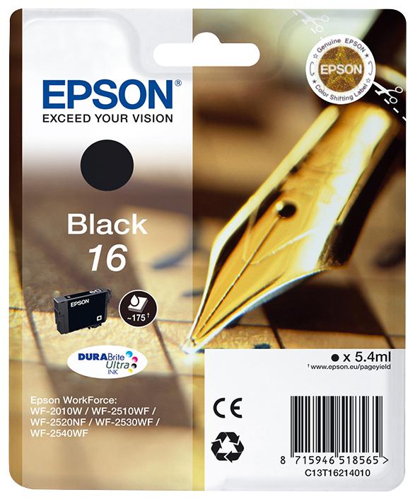 C13T16214010 INK CARTRIDGE, BLACK, T1621, 16, EPSON EPSON
