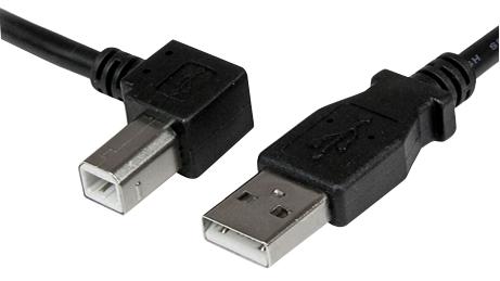 USBAB2ML LEAD, USB2.0-LEFT ANGLE USB B MALE 2M STARTECH