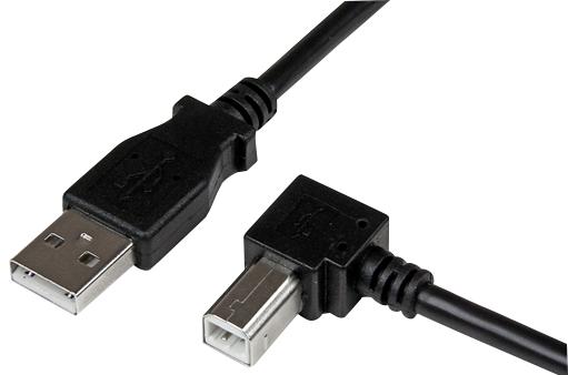 USBAB2MR LEAD, USB2.0-RIGHT ANGLE USB B MALE 2M STARTECH