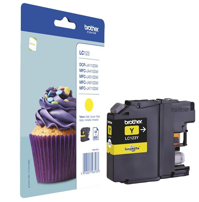LC123Y INK CARTRIDGE, ORIGINAL, YELLOW, BROTHER BROTHER